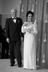 Paul Newman with Elizabeth Taylor backstage at The Academy Awards (Photo by Fairchild Archive/Penske Media via Getty Images)