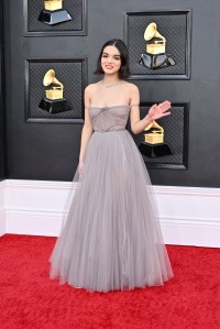 Rachel Zegler at the 64th Annual Grammy Awards held at the MGM Grand Garden Arena on April 3rd, 2022 in Las Vegas, Nevada. (Photo by Brian Friedman/Variety/Penske Media via Getty Images)