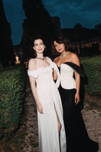Anne Hathaway and Priyanka Chopra at the Bulgari High Jewelry Event held at Terme di Diocleziano  on May 20, 2024 in Rome, Italy. (Photo by Lucas Possiede/WWD via Getty Images)