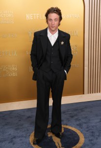 LOS ANGELES, CALIFORNIA - FEBRUARY 23: Jeremy Allen White attends the 31st annual Screen Actors Guild Awards at Shrine Auditorium and Expo Hall on February 23, 2025 in Los Angeles, California. (Photo by Rodin Eckenroth/Getty Images)
