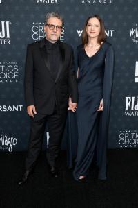 Kleber Mendonça Filho and Emilie Lesclaux at the 31st Annual Critics Choice Awards held at Barker Hangar on January 04, 2026 in Santa Monica, California.