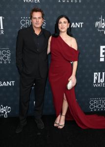 Len Wiseman and Kaley Smalley Romo at the 31st Annual Critics Choice Awards held at Barker Hangar on January 04, 2026 in Santa Monica, California.