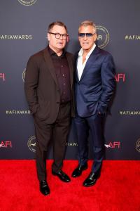 Nick Offerman and George Clooney at the 2026 AFI Awards held at the Four Seasons Beverly Hills on January 09, 2026 in Los Angeles, California.