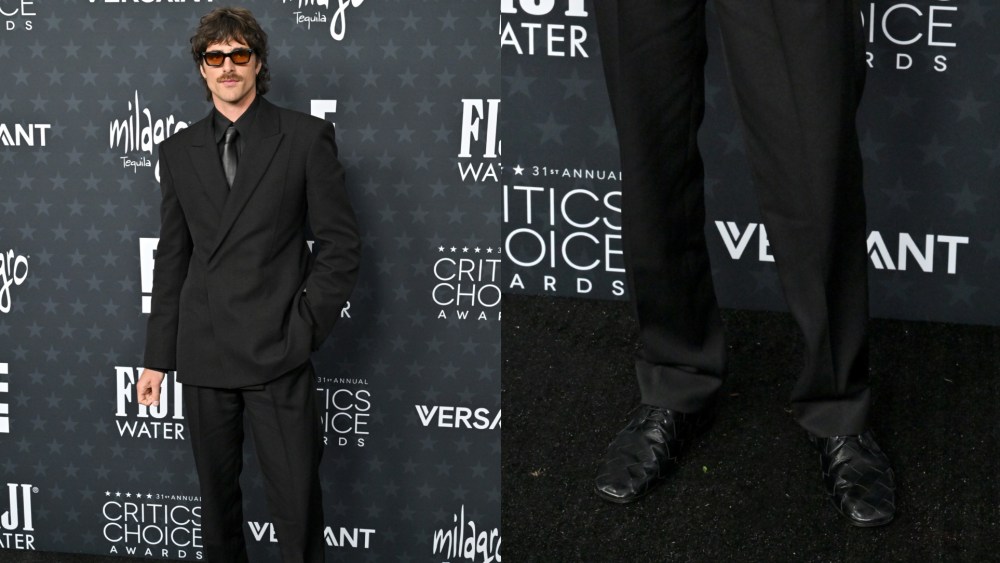 On Sunday night, Jacob Elordi attended the 2026 Critics Choice Awards in his go-to Bottega Veneta Roma lace-ups.