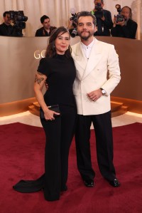 Sandra Delgado and Wagner Moura at the 83rd Annual Golden Globes held at The Beverly Hilton on January 11, 2026 in Beverly Hills, California.