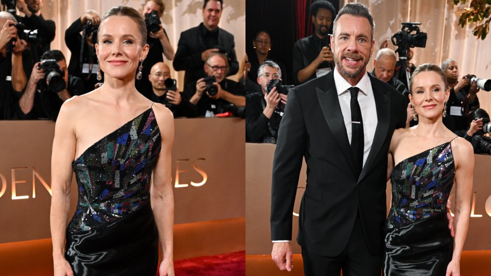 Kristen Bell and Dax Shepard at the 83rd Annual Golden Globes held at The Beverly Hilton on January 11, 2026 in Beverly Hills, California.