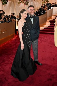 Lauren Miller Rogen and Seth Rogen at the 83rd Annual Golden Globes held at The Beverly Hilton on January 11, 2026 in Beverly Hills, California.