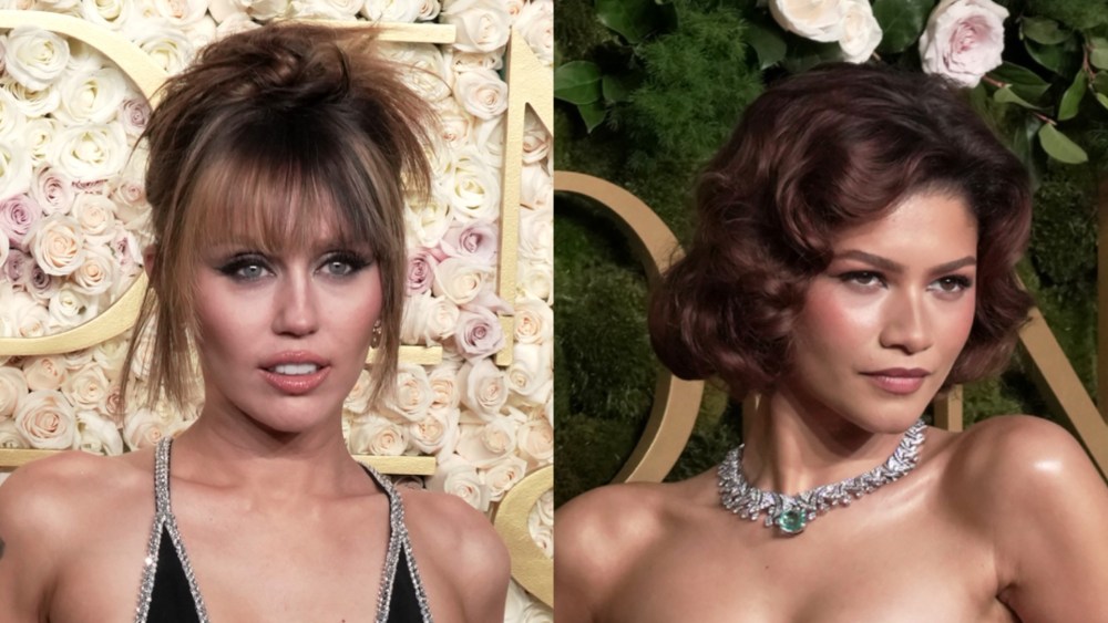 Miley Cyrus and Zendaya at the 82nd annual Golden Globes.
