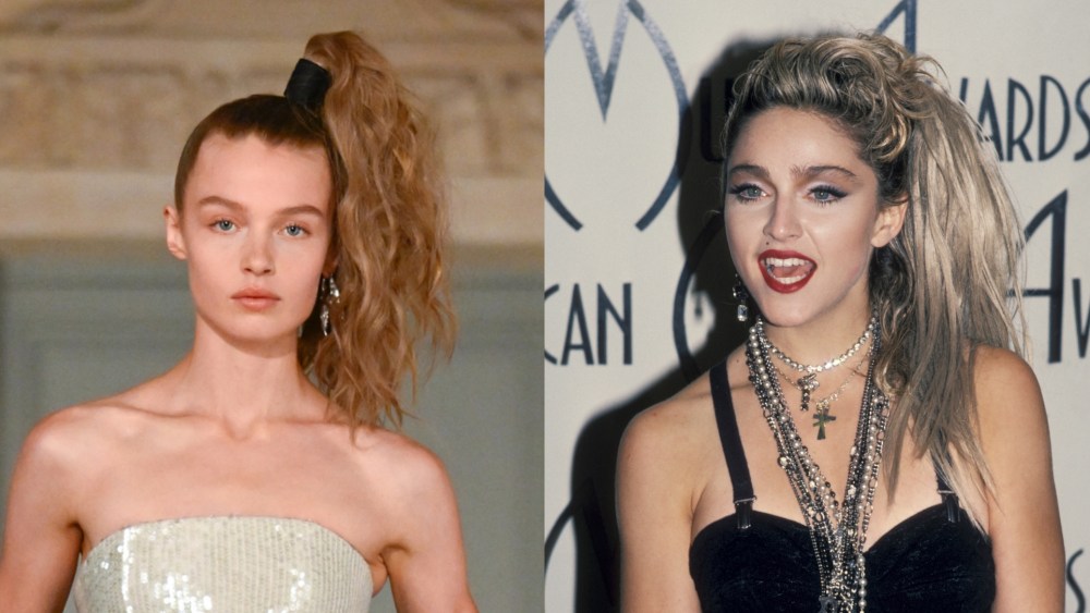 The history of the palm tree hair trend, from Madonna to Jacquemus Fall 2026.