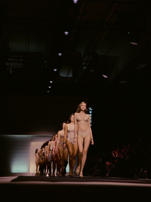 On the runway at the Salon International de la Lingerie in January 2026