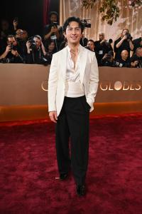 Hudson Williams at the 83rd Annual Golden Globes held at The Beverly Hilton on January 11, 2026 in Beverly Hills, California.