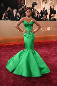 Olandria Carthen at the 83rd Annual Golden Globes held at The Beverly Hilton on January 11, 2026 in Beverly Hills, California.