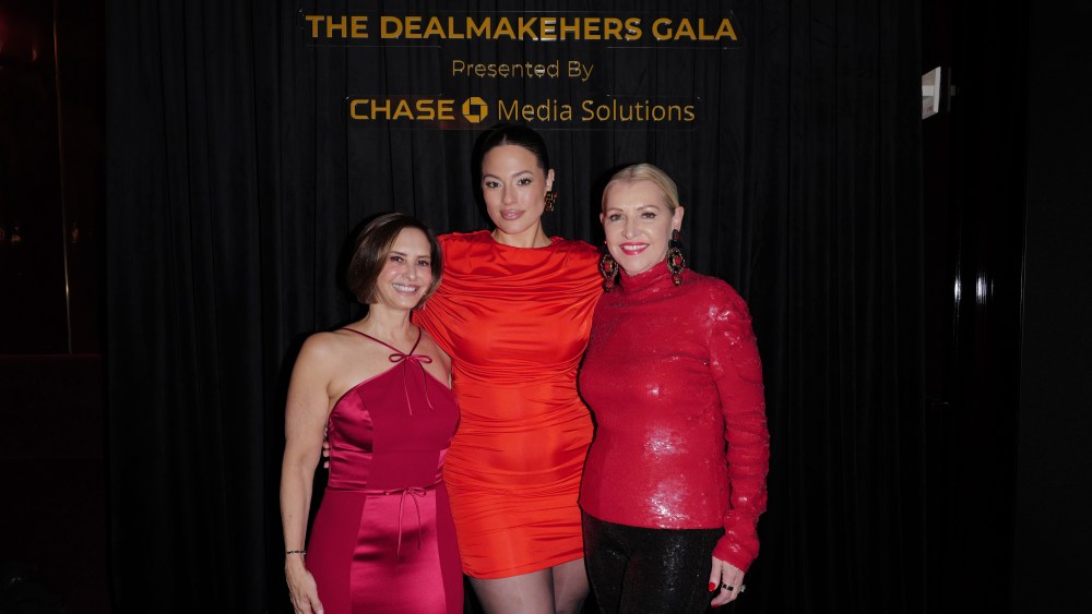 NEW YORK, NEW YORK - JANUARY 13: (L-R) Stacy Berns, Ashley Graham and Mindy Grossman attend The DealmakeHers Gala presented by Chase Media Solutions at Casa Cipriani on January 13, 2026 in New York City.  (Photo by Craig Barritt/Getty Images for DealmakeHers)
