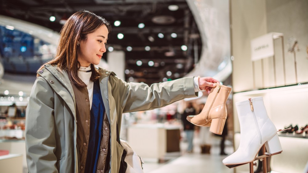 Woman shopping Boots, boot shopping