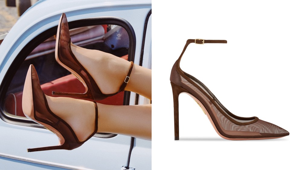 Aquazzura releases the Love Affair pump in mesh.
