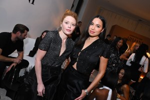 Natasha Lyonne and Jurnee Smollett at the Armani Beauty Luminous Lounge in January.