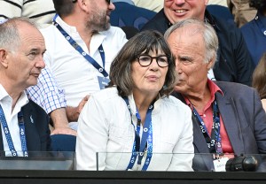 MELBOURNE, AUSTRALIA - JANUARY 25: Christiane Amanpour watching Alex De Minaur of Australia play against Alexander Bublik of Kazakhstan in the Men's Singles Fourth Round during day eight of the 2026 Australian Open at Melbourne Park on January 25, 2026 in Melbourne, Australia. (Photo by James D. Morgan/Getty Images)