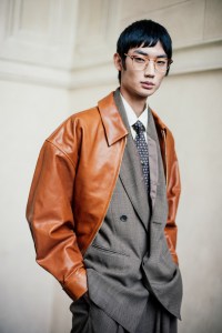Backstage at the Soshiotsuki Men’s Fall 2026 ready-to-wear show at Pitti Uomo