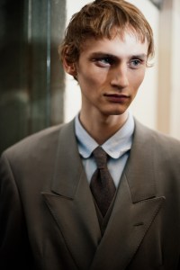 Backstage at the Soshiotsuki Men’s Fall 2026 ready-to-wear show at Pitti Uomo