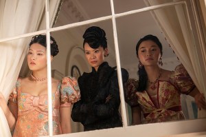 BRIDGERTON, from left: Isabella Wei, Katie Leung, Michelle Mao, ‘Time Transfixed', (Season 4, ep. 402, aired Jan. 29, 2026). photo: Liam Daniel / ©Netflix / Courtesy Everett Collection