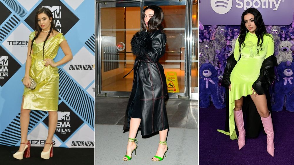 Charli XCX's Shoe Style Over the Years, pictured here in Vivienne Westwood Ghillie heels, Gianvito Rossi sandals, and Arba knee-high boots.