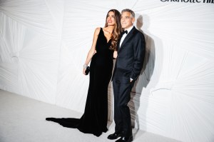 Amal Clooney and George Clooney at the Clooney Foundation for Justice Hosts "The Albies" held at the New York Public Library on September 26, 2024 in New York City.