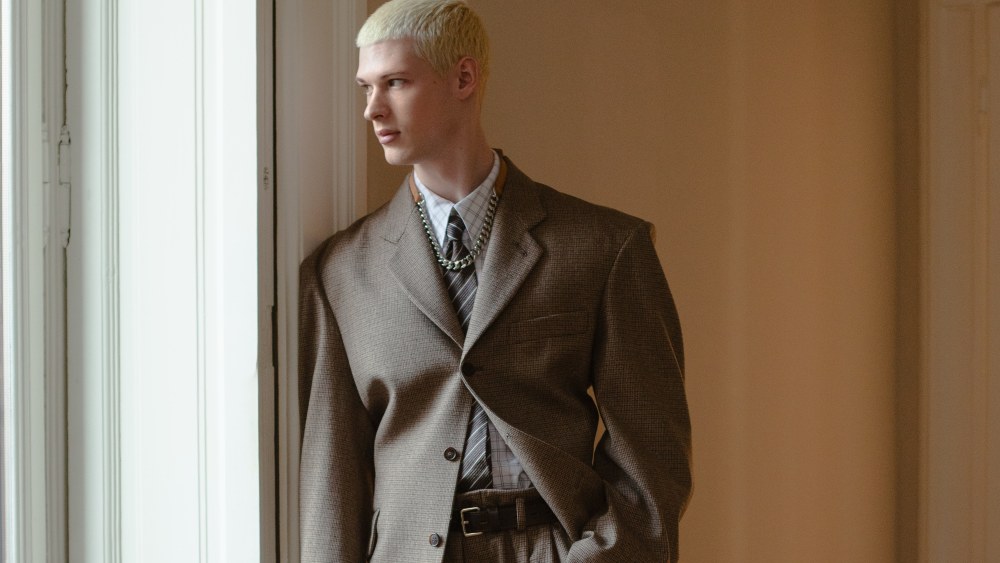 A preview look from the Hed Mayner men's fall 2026 collection. 