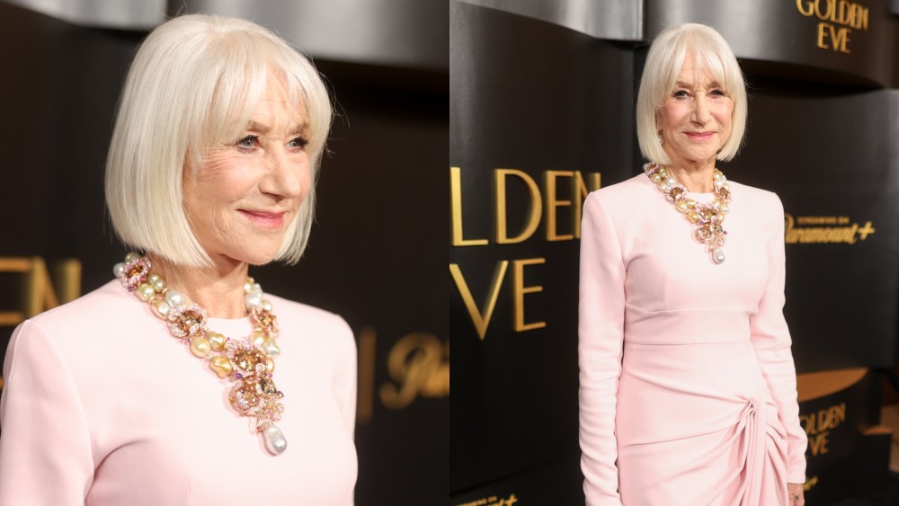 Helen Mirren wears Stella McCartney at Golden Eve: The Golden Globes Honor Helen Mirren & Sarah Jessica Parker on Jan. 6 in Beverly Hills, Calif.