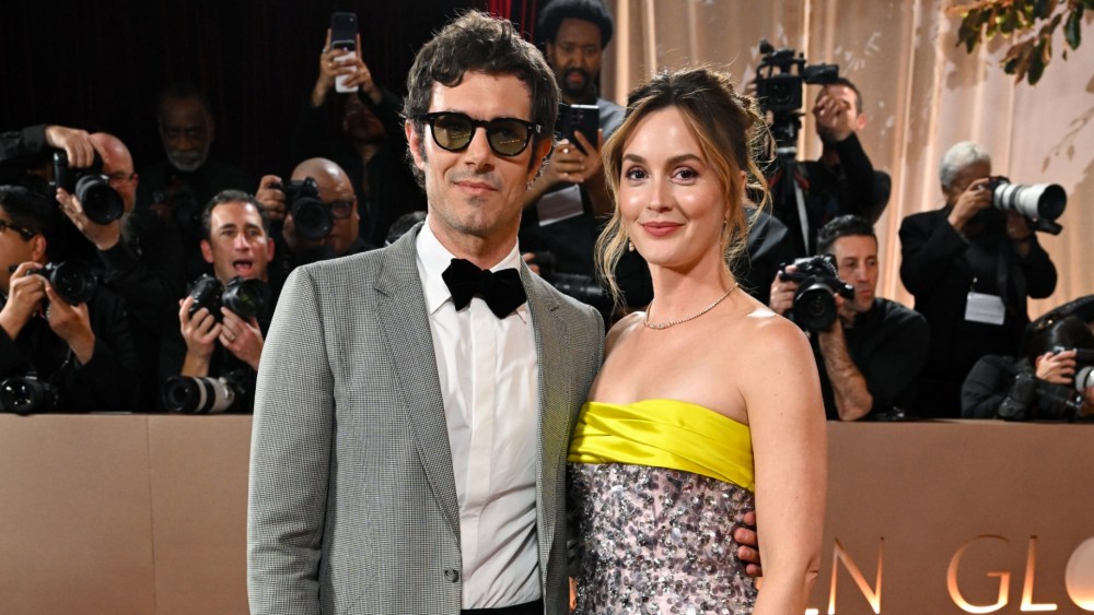 Leighton Meester wears Miu Miu at the 83rd Annual Golden Globes on Jan. 11 in Beverly Hills, Calif.