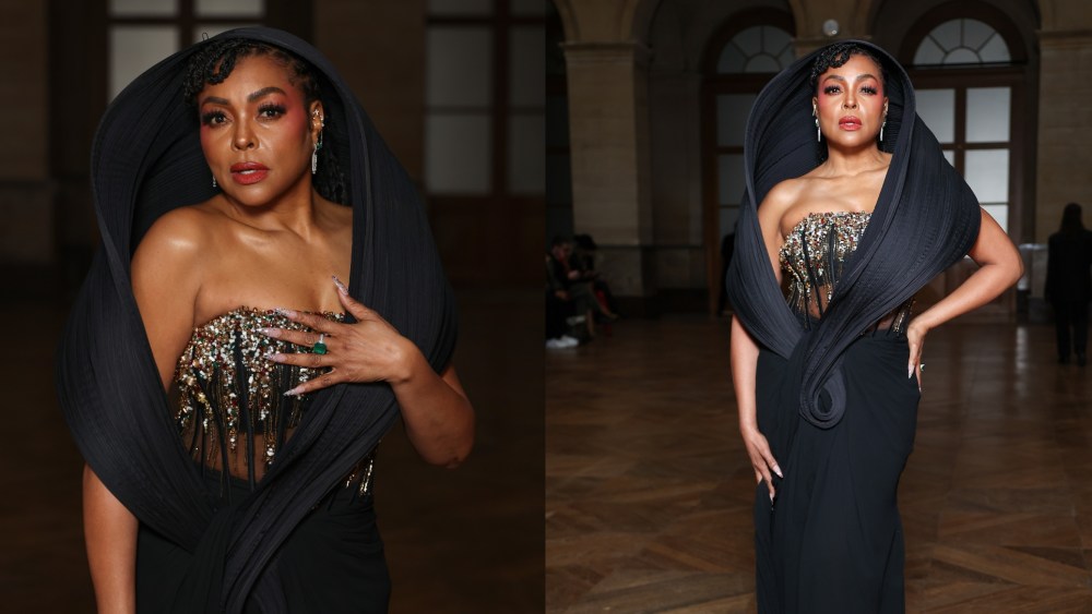Taraji P. Henson wears Gaurav Gupta to the Gaurav Gupta Haute Couture Week Spring/Summer 2026 show on Jan. 27.