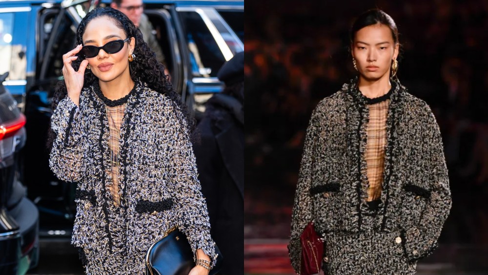 Tessa Thompson wears Chanel spring 2026 ready-to-wear collection in New York City on Jan. 15.