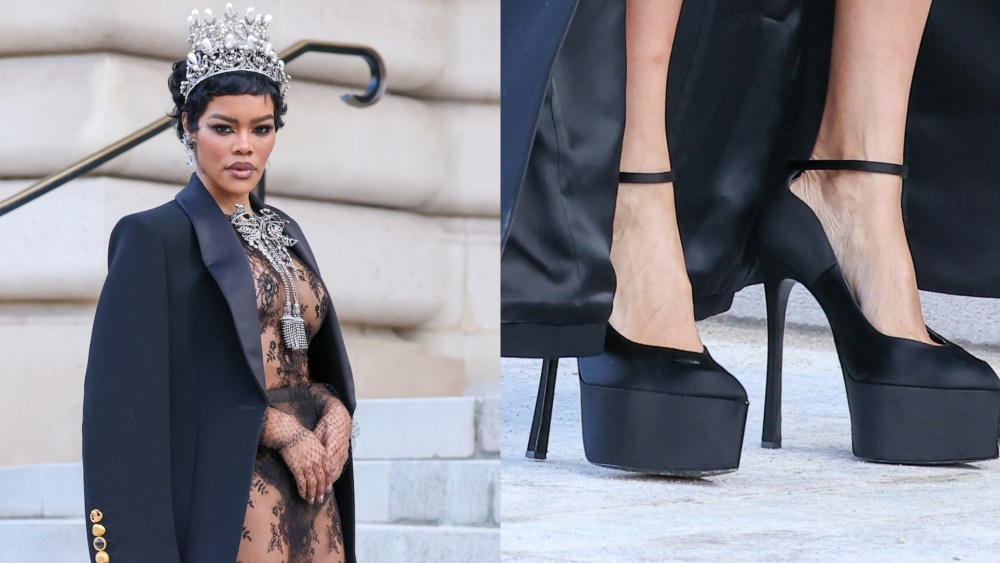 Teyana Taylor attends the Schiaparelli Haute Couture Week spring 2026 show as part of Paris Fashion Week on Monday in Paris, France.