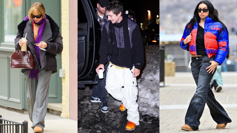 Timothée Chalamet, Charli XCX wearing Ugg boots.