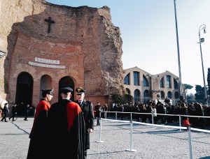People attend Valentino Garavani Funeral in Rome.