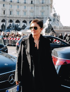 Maria Grazia Chiuri attends Valentino Garavani Funeral in Rome.