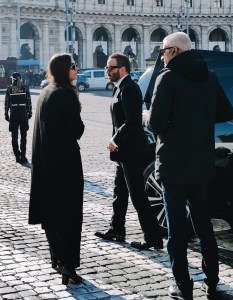 Tom Ford attends Valentino Garavani Funeral in Rome.