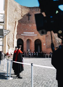 People attend Valentino Garavani Funeral in Rome.