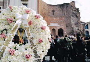 Guests attend Valentino Garavani Funeral in Rome.