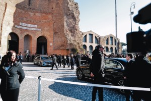 People attend Valentino Garavani Funeral in Rome.