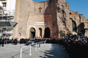 People attend Valentino Garavani Funeral in Rome.