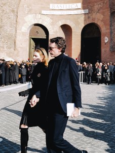 Natalia Vodianova and Antoine Arnault attend Valentino Garavani Funeral in Rome.