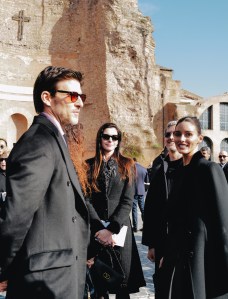 Olivia Palermo, Johannes Huebl, Anne Hathaway and Adam Shulman attend Valentino Garavani Funeral in Rome.