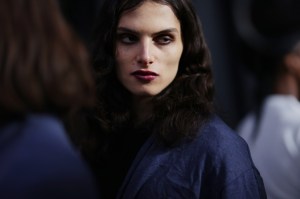 Backstage at the Area Fall 2026 ready-to-wear show at New York Fashion Week.