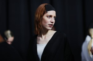 Backstage at the Area Fall 2026 ready-to-wear show at New York Fashion Week.