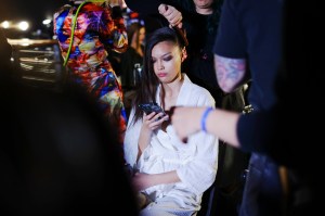 Backstage at the Area Fall 2026 ready-to-wear show at New York Fashion Week.