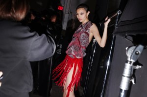 Backstage at the Area Fall 2026 ready-to-wear show at New York Fashion Week.