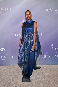 Sasheer Zamata at the 28th Costume Designers Guild Awards held at The Ebell on February 12, 2026 in Los Angeles, California.