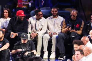 Anthony Anderson, Chris Tucker and Andrew Hawkins at The 2026 NBA All-Star Game held at the Intuit Dome on February 15, 2026 in Los Angeles, California.