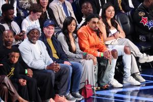 Tim Weatherspoon, Steve Stoute, Ben Horowitz and GloRilla at The 2026 NBA All-Star Game held at the Intuit Dome on February 15, 2026 in Los Angeles, California.