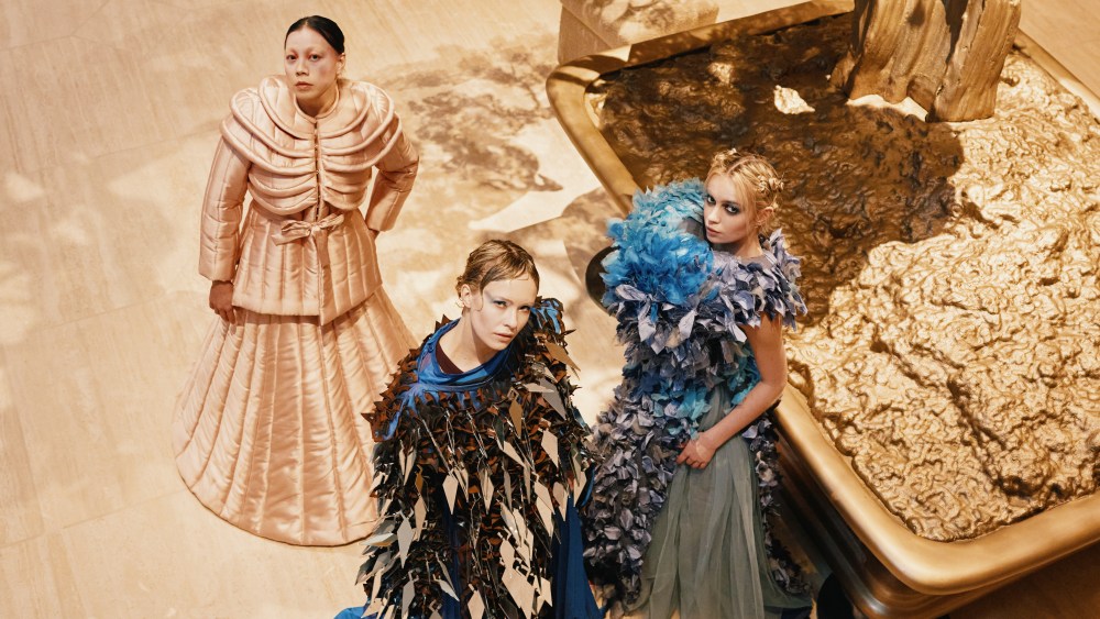 Costumes by MA Costume Design for Performance Graduates from London College of Fashion seen on models posing within the Chancery Rosewood